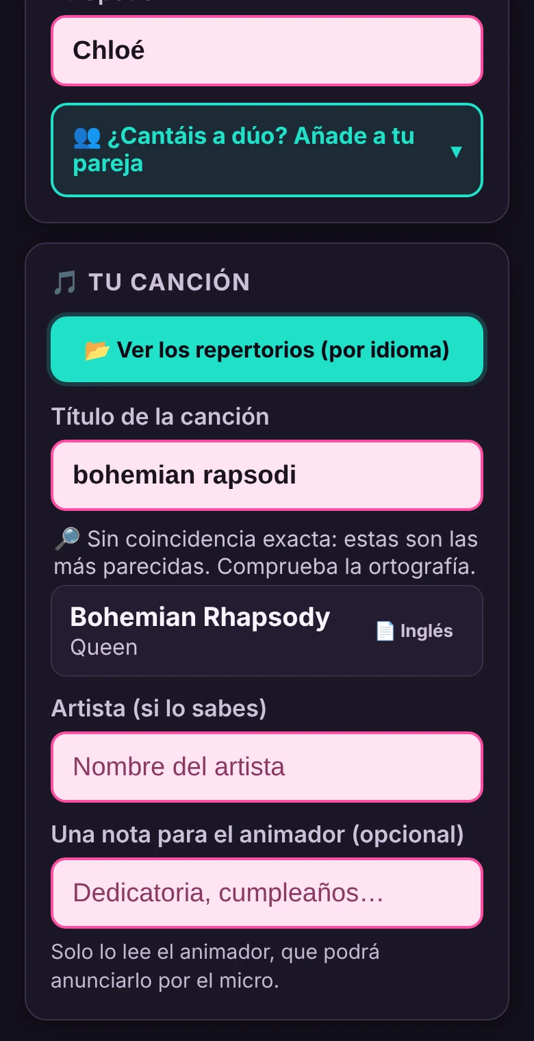 El móvil de una cantante: escribe «bohemian rapsodi» y la aplicación le propone Bohemian Rhapsody, de Queen.